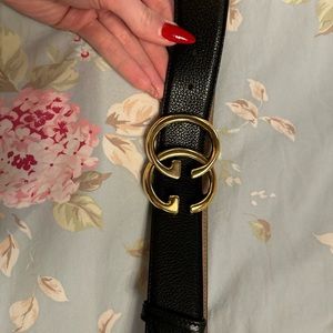 Black Gucci belts, 41 inches long
